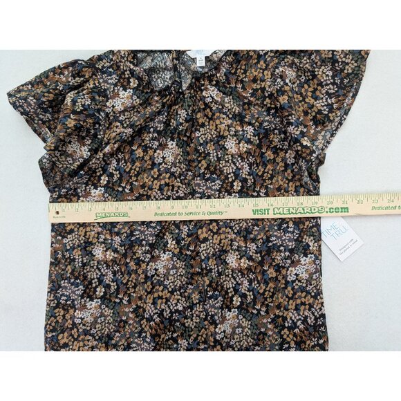 Time and Tru Women's Top Size S 4-6 Blue Floral Bohemian NEW - Picture 5 of 14